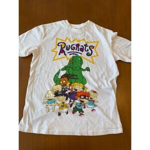Nickelodeon Rugrats 90s Cartoon‎ Graphic T-Shirt Retro Reptar White Tee